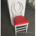 White Resin Plastic Phoenix Chair with Red Cushion